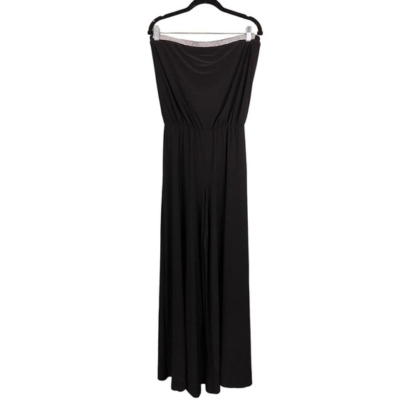 Dressbarn Collection Women's Black Tube Rhinestone Embellished Jumpsuit Medium - Picture 1 of 11